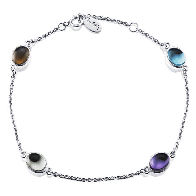Love Beads Flow Armbånd Hvidguld 17-19 cm