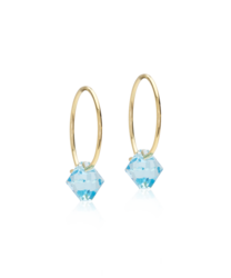 GT Ear Ring 14 mm, Bicone 6 mm, Aquamarine