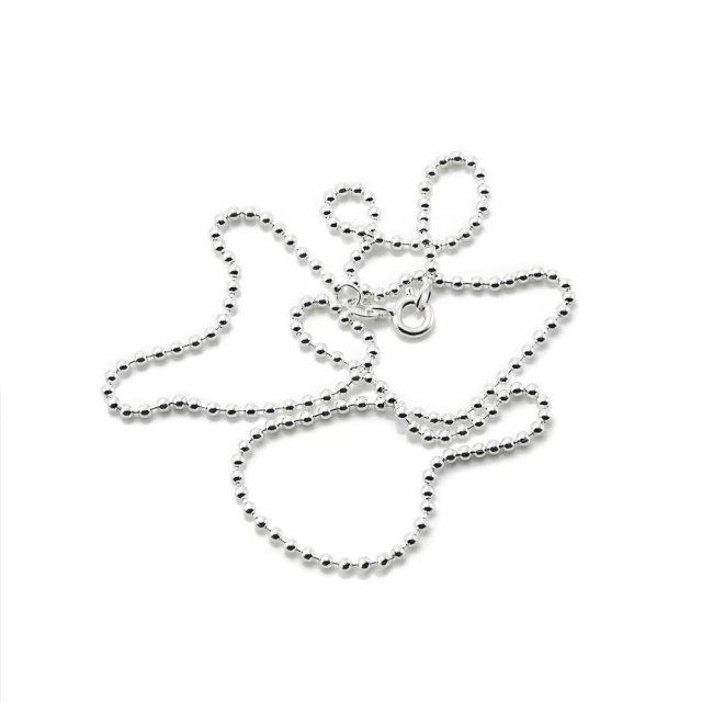Bead Chain 2 mm Halskæde Sølv 42 cm