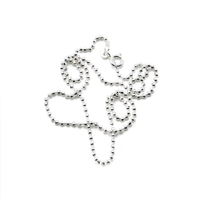 Bead Chain D/C 1.8 mm Halskæde Sølv 40 cm