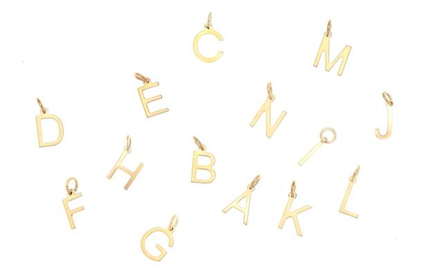 Letters bokstäver A-Z guld