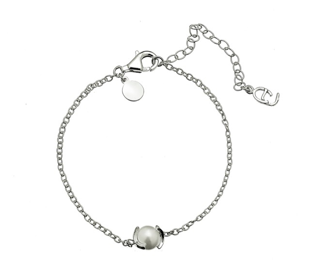Pearl chain braclet Sølv
