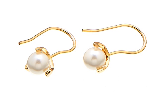 Pearl long Ørering Guld