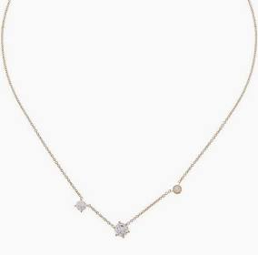 Two Stone Necklace Gold