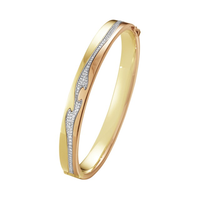 FUSION BANGLE Armbånd CENTRE PAVÉ 0.75 ct Guld Hvidguld Roséguld
