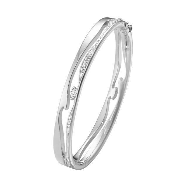 FUSION OPEN BANGLE Armbånd PAVÉ 0.77 ct Hvidguld