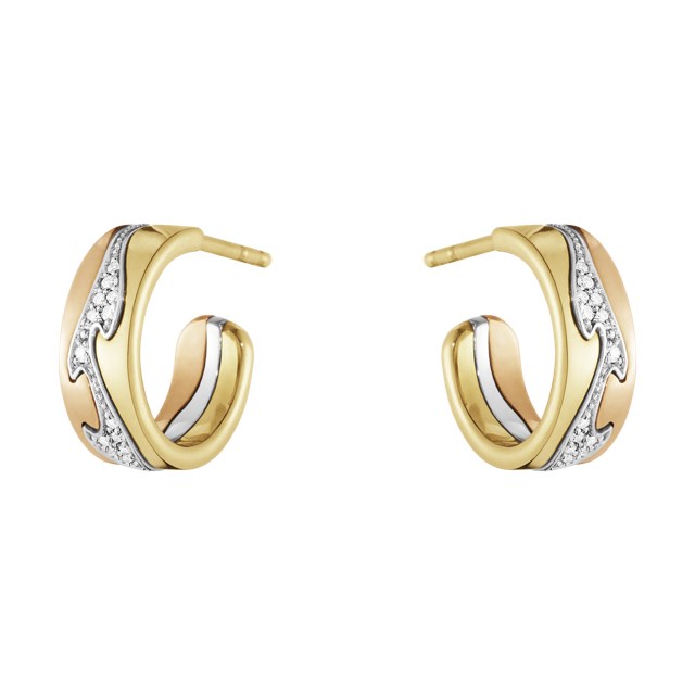 FUSION SMALL Ørering Guld Hvidguld Roséguld PAVÉ 0.08 CT