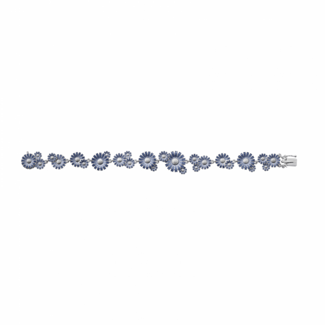 DAISY LAYERED ROW BRACELET SILVER BLUE 