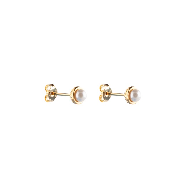 Pearl bubble small stud Ørering Guld