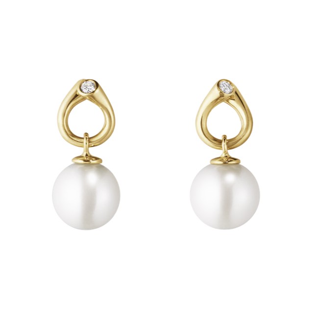 MAGIC Ørering Guld PEARL Diamant 0.04 CT