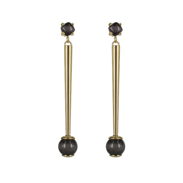 VICTORIA Long Øreringe Guld/Gray