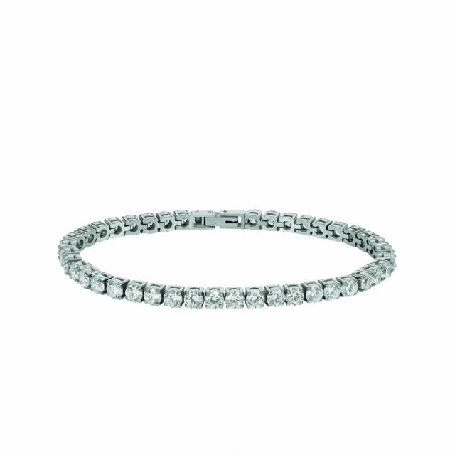 GLIMRA 4mm Armbånd Stål/Krystal