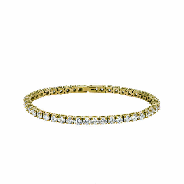 GLIMRA 4mm Armbånd Guld/Krystal