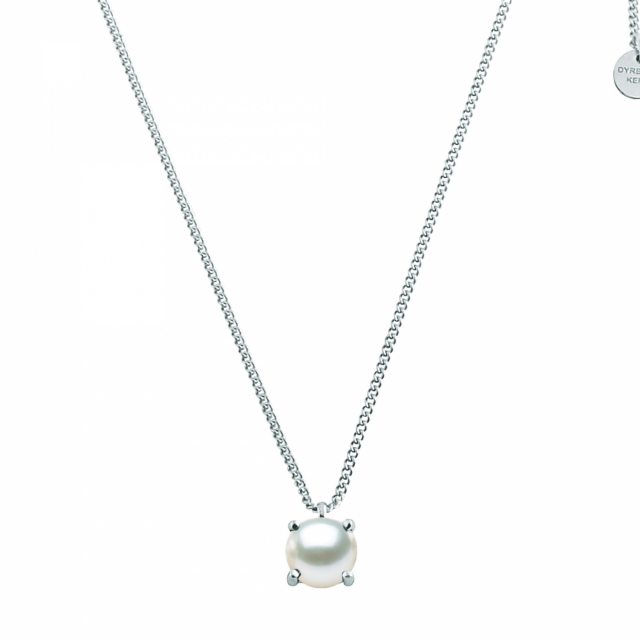 MANNY Sølv WHITE PEARL Halskæde