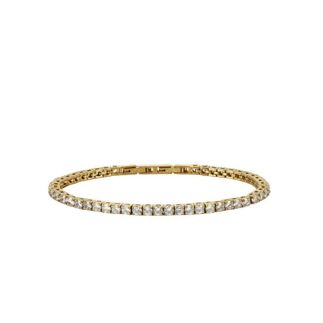 GLIMRA 3mm Armbånd Guld/Krystal