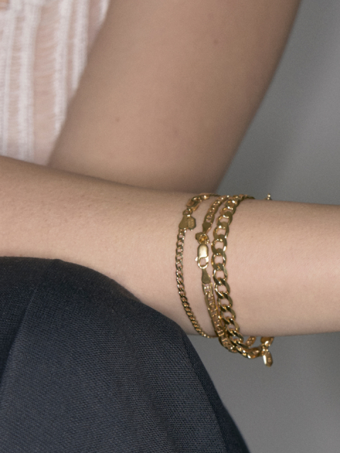 Saffi Bracelet Medium Goldplated Silver (One)