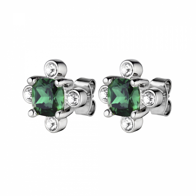 GIGI Sølv EMERALD GREEN Ørering