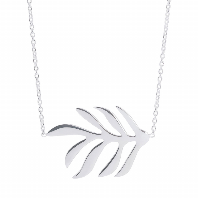 Autumn Leaf necklace Silver