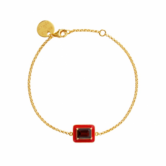 Iris Armbånd red garnet