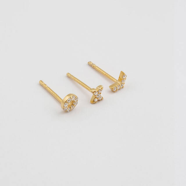 Mini Ørering Collection Hugs and Kisses Gold