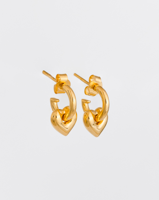 La La Love Fat Heart Ørering Guld
