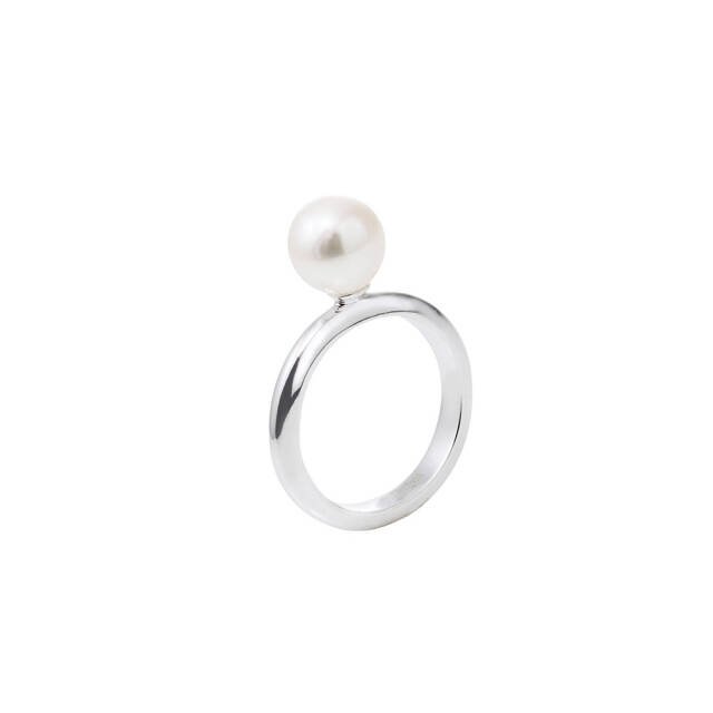 Le pearl ring Sølv