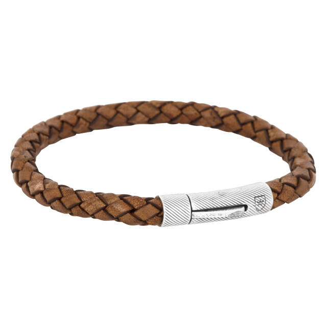 Sølv/läderArmbånd brunt
