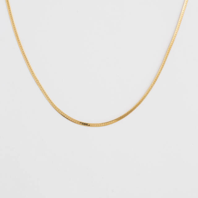 Herringbone Choker Halskæde Gold
