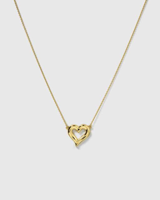 Puff Heart Necklace Gold