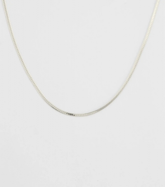 Herringbone Choker Halskæde Sølv