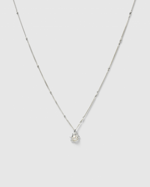 Florentina Pearl Necklace Silver