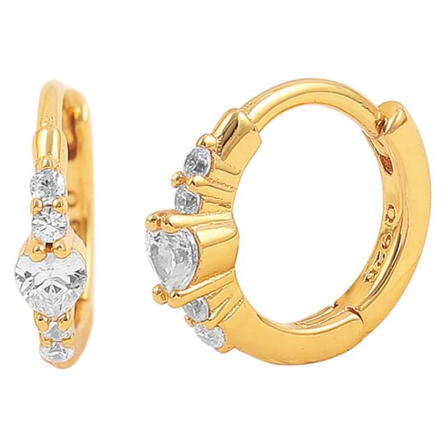 Heart hoops Øreringe Guld