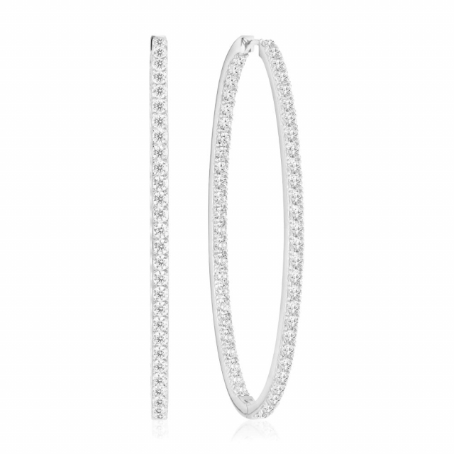 Ellisse Grande - med vita zirkoner Ørering