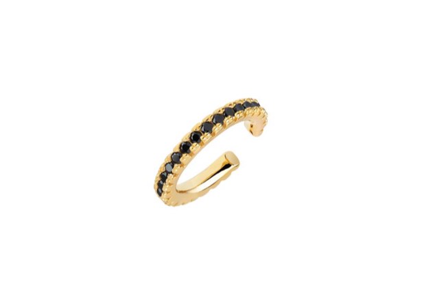 ELLERA PICCOLO EAR CUFF sorte Zirkoner (guld)