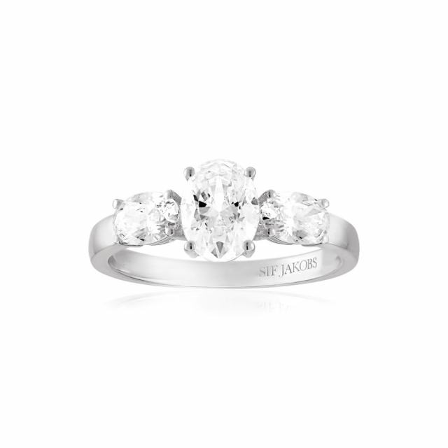 Ellisse Tre - med vita zirkoner Ring