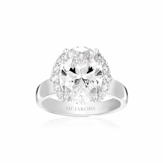 Ellisse Grande - med vita zirkoner Ring