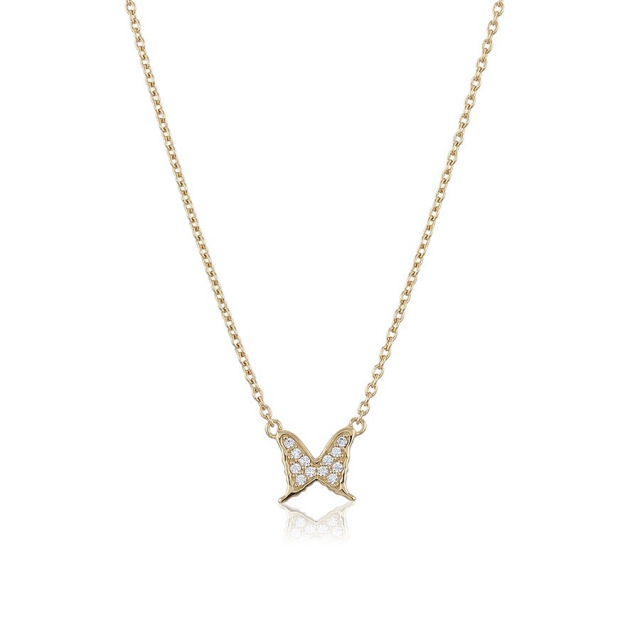 Petite papillion sparkling Necklace Gold