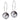 Naturlig titanium rund 8 mm, sort diamant ørering