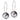 Naturlig titanium rund 8 mm, sort diamant ørering