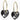 GT Ørering 14 mm, Hjerte 10 mm, Sort diamant
