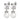 WALI SS CRYSTAL / WHITE PEARL Earrings Silver