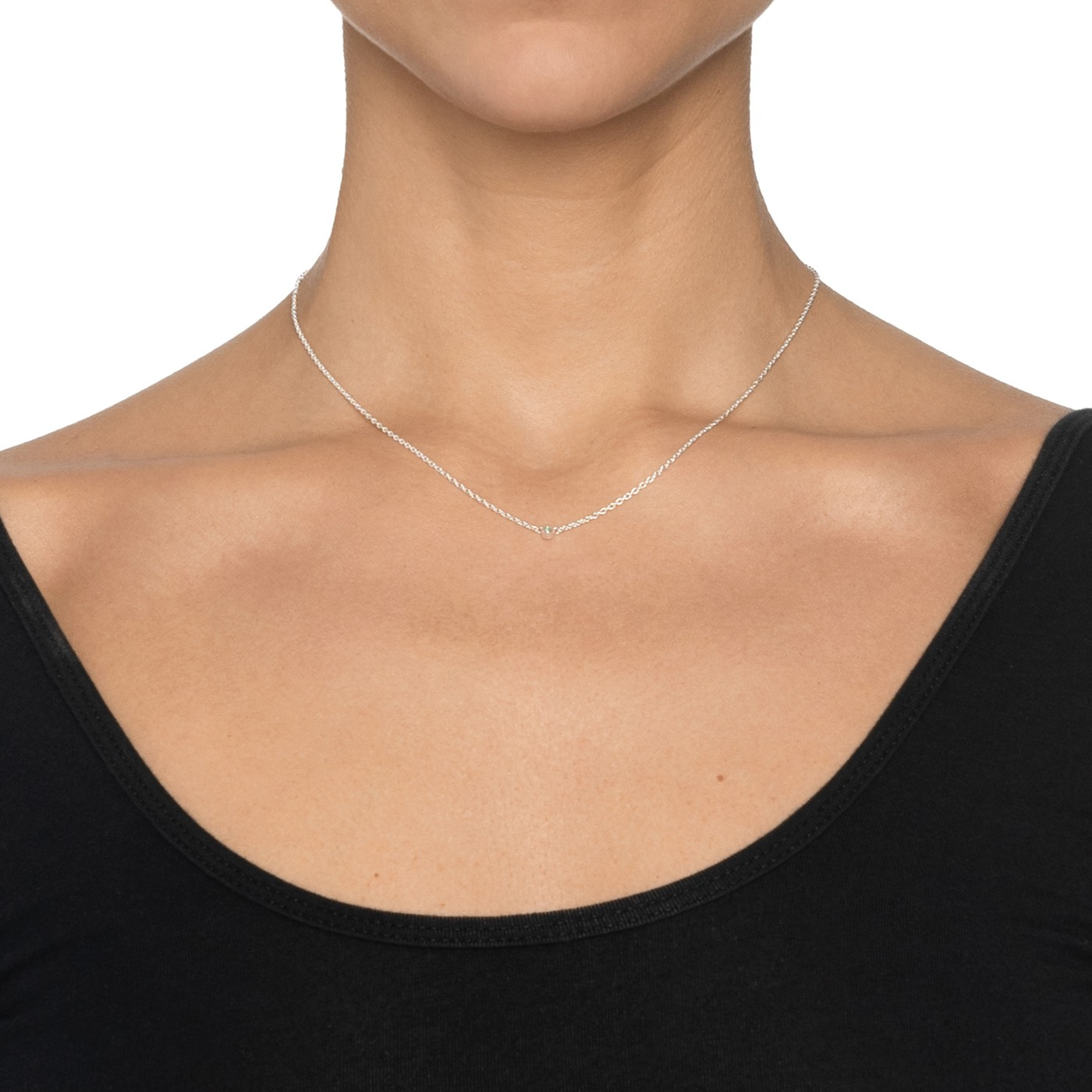 Micro Blink - Green Emerald Halskæde Sølv 40-45 cm