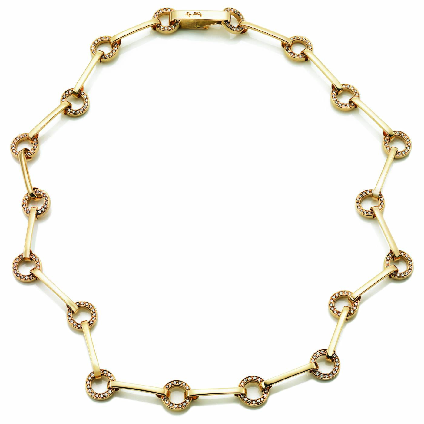 Ring Chain & Stars Halskæde Guld