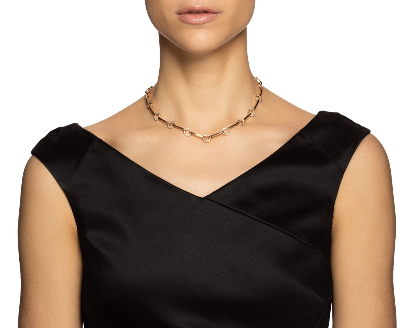 Ring Chain & Stars Halskæde Guld