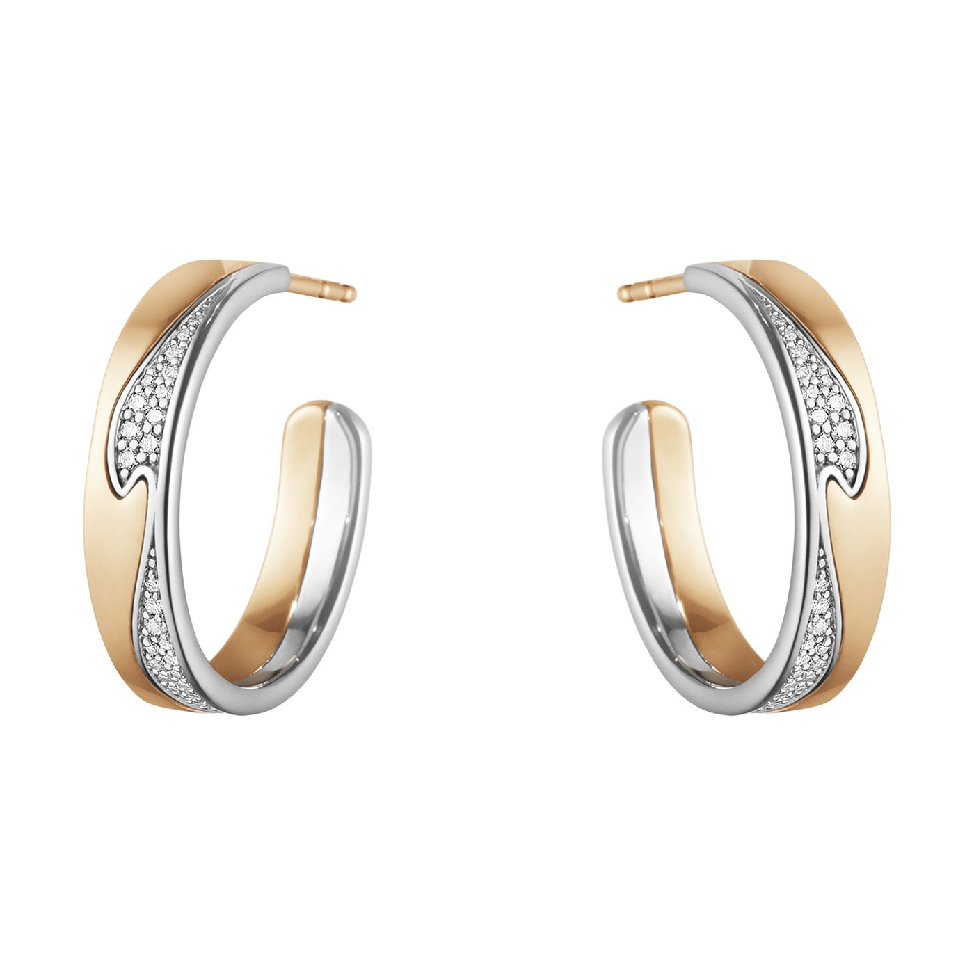 FUSION LARGE Ørering Roséguld Hvidguld PAVÉ 0.21 ct