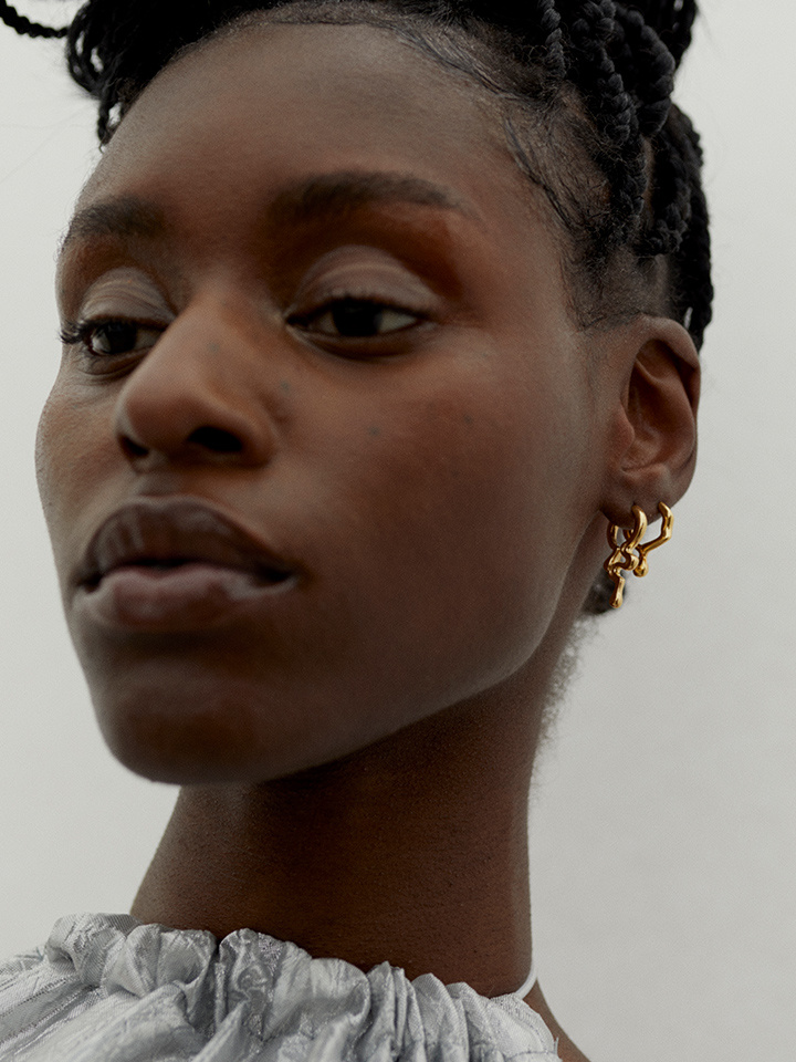 Maya Huggie Goldplated Silver (One)