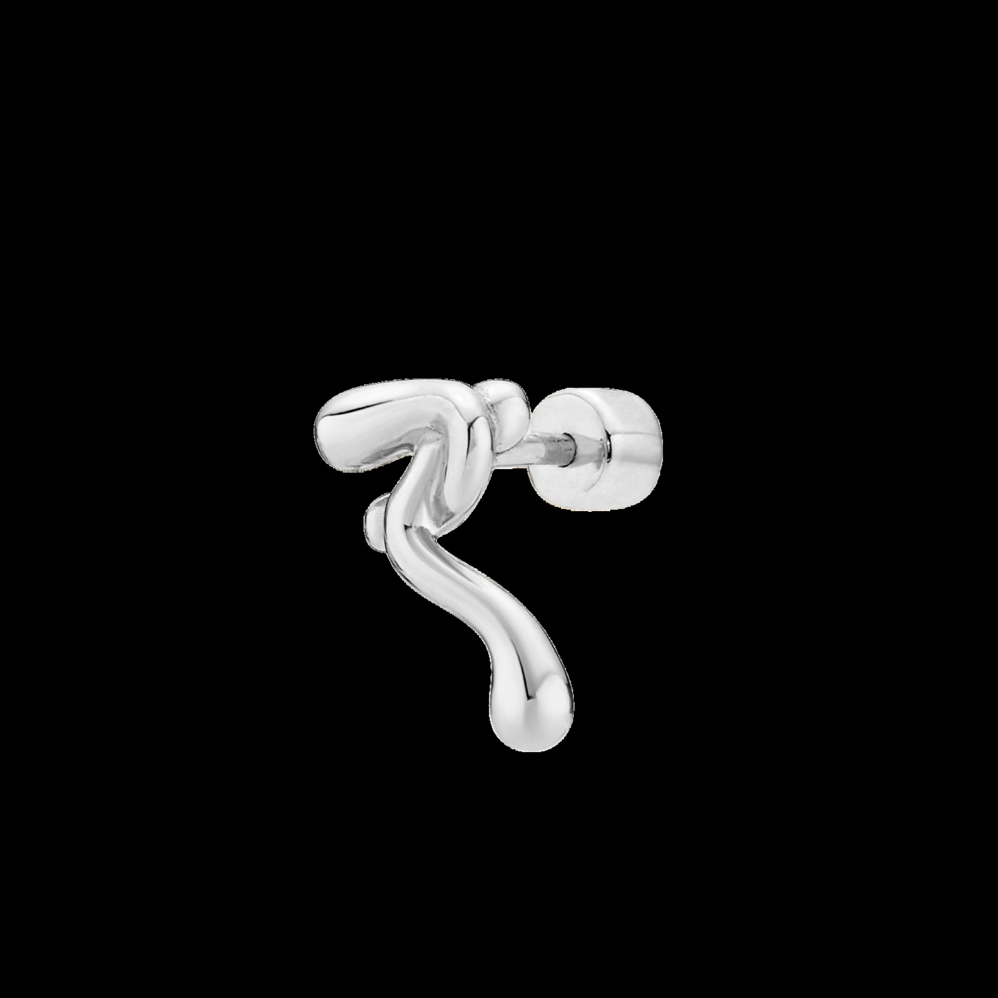 Powderpuff Stud Silver (One)