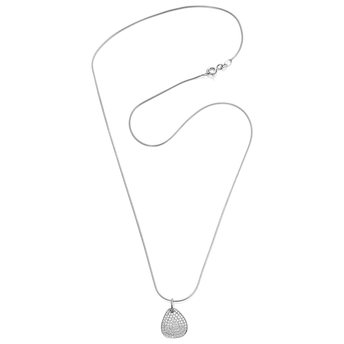 Little Rose Petal & Stars Vedhæng Hvidguld