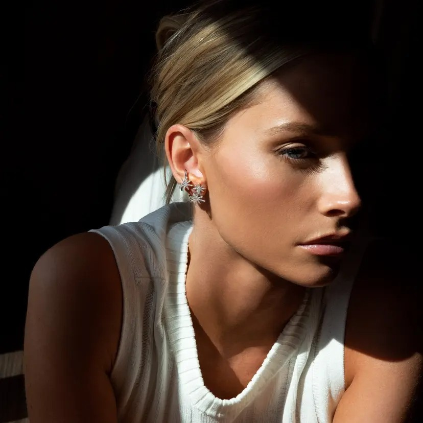 Beam & Stars Two Ørering Sølv