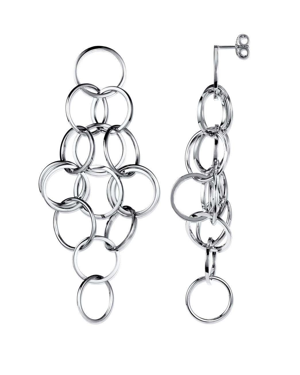Messy rings Earrings Silver